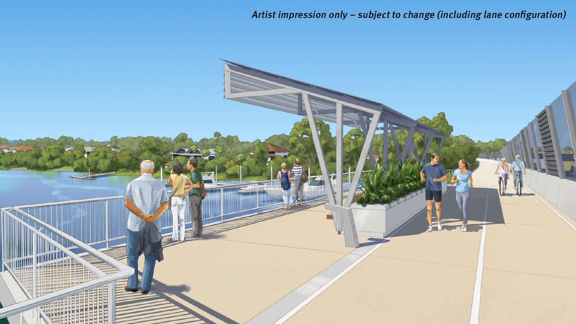 Coomera River bridge viewing platform