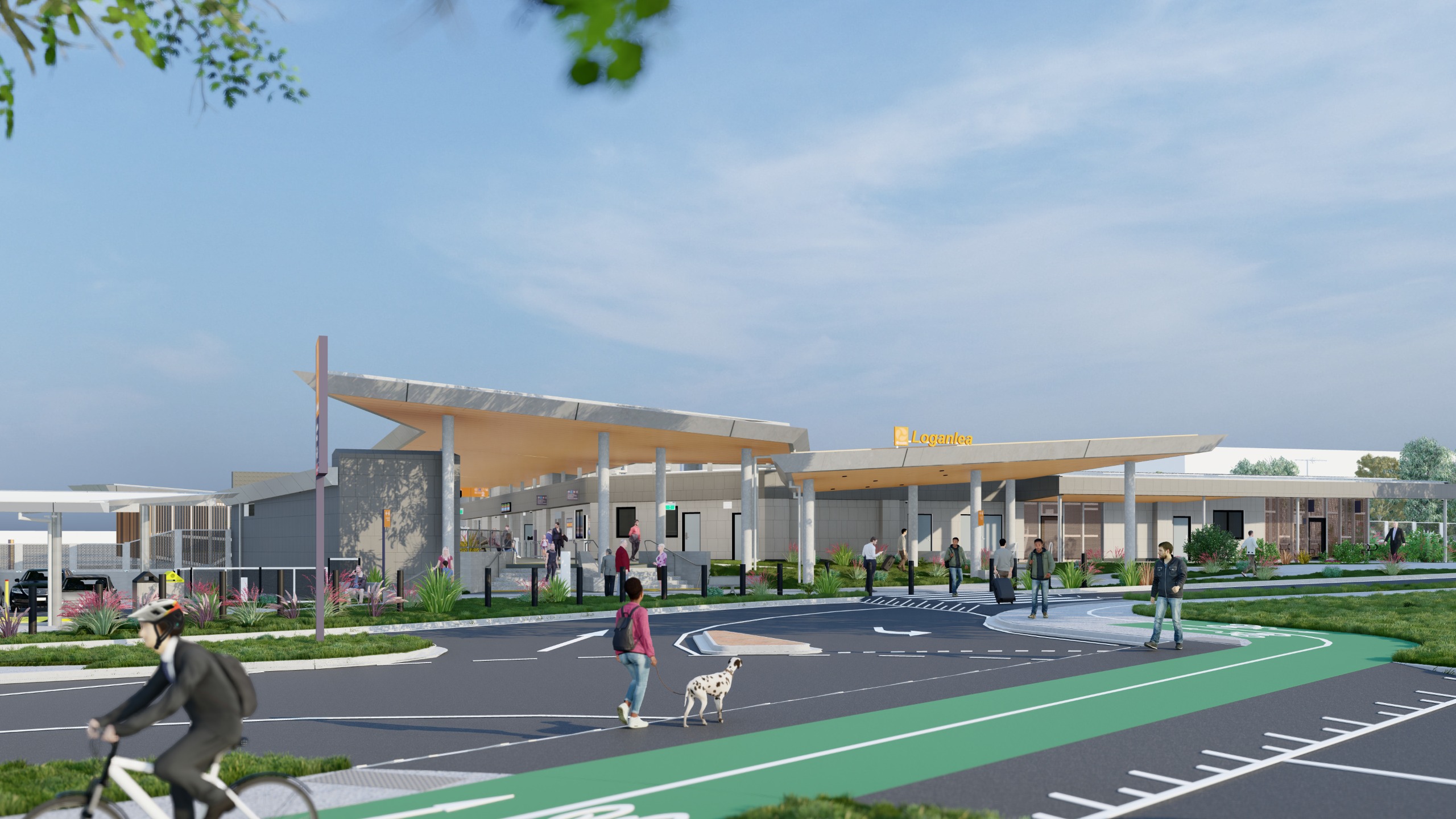 Artist impression of Loganlea station Valencia Street entrance
