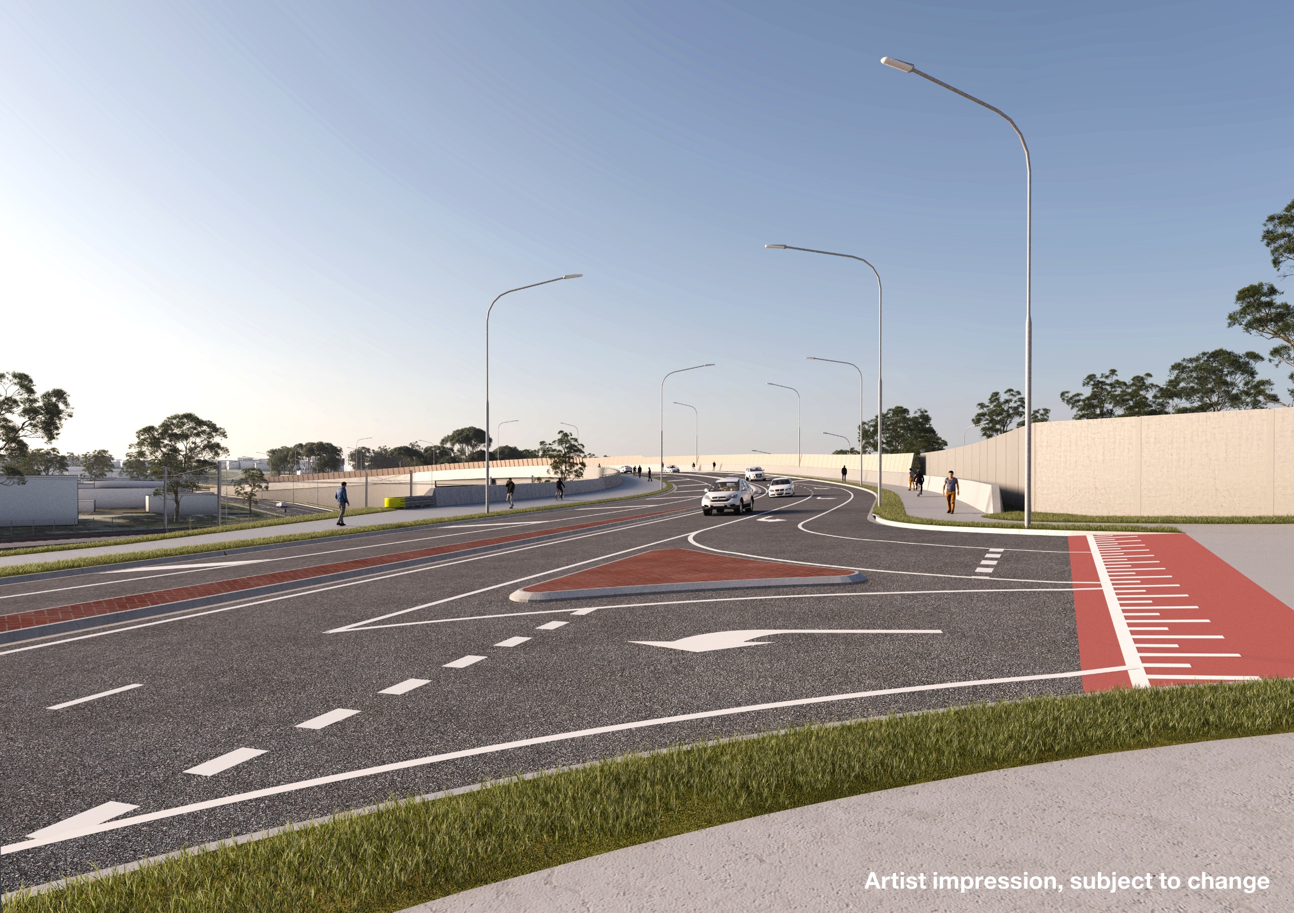 Artist impression of pedestrian footpath