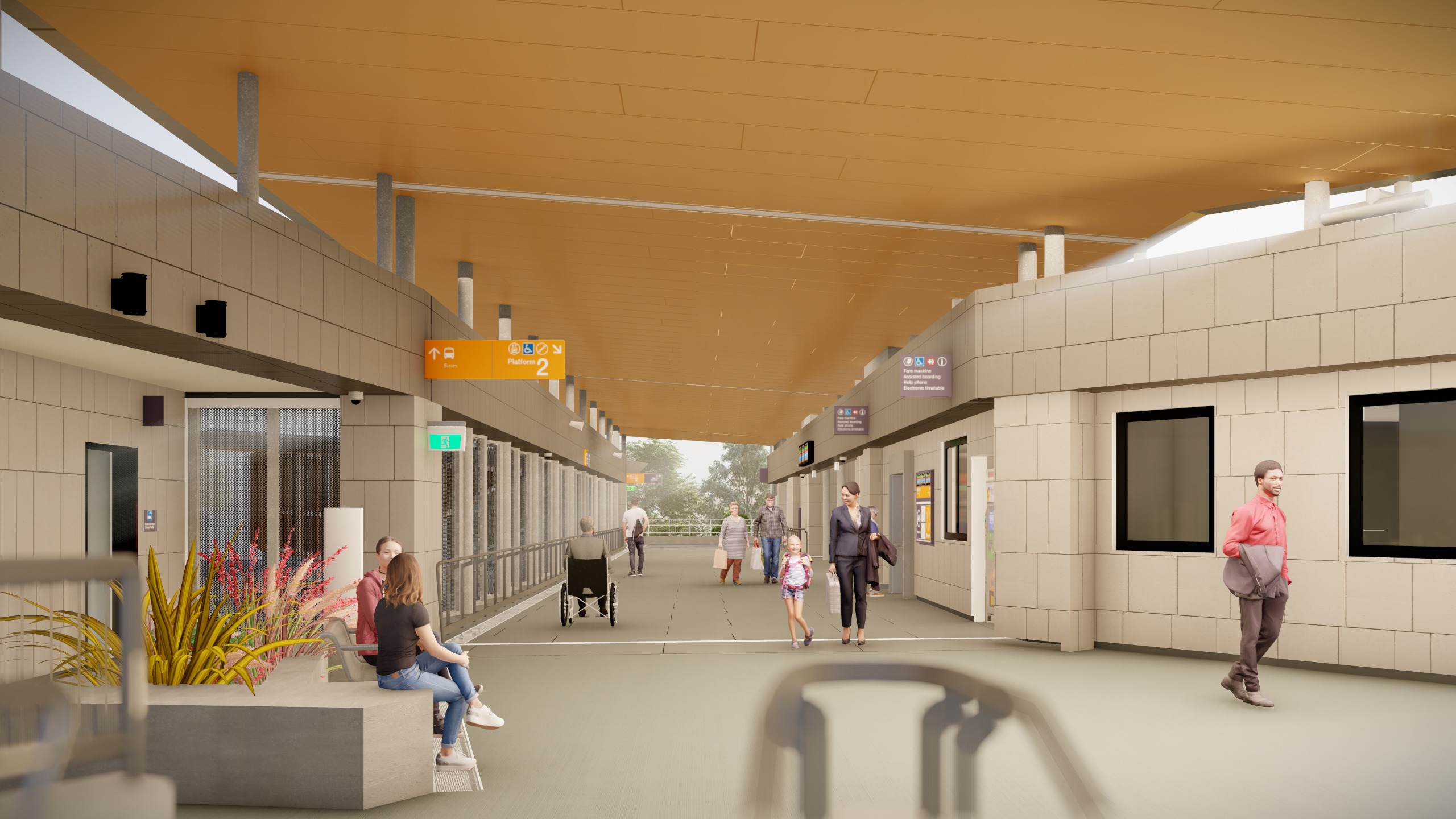 Artist impression of pedestrian overpass entrance