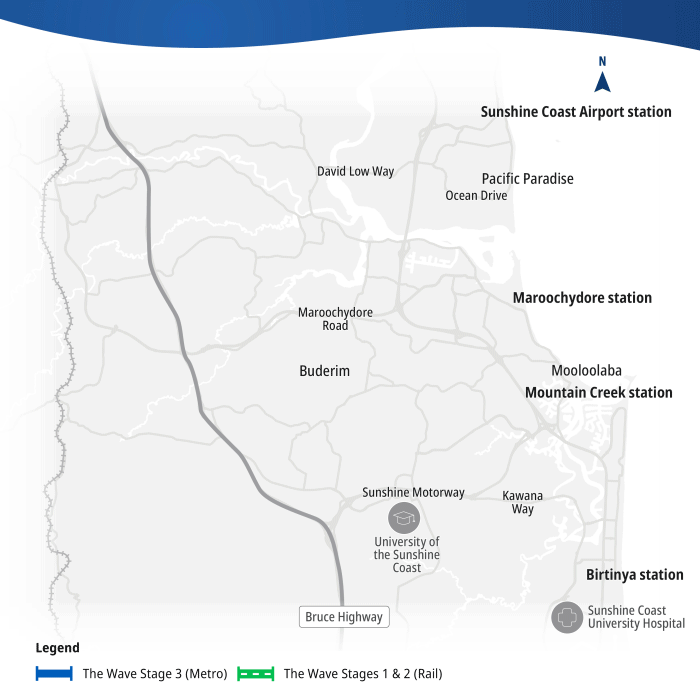 Animated map of the public transport corridor