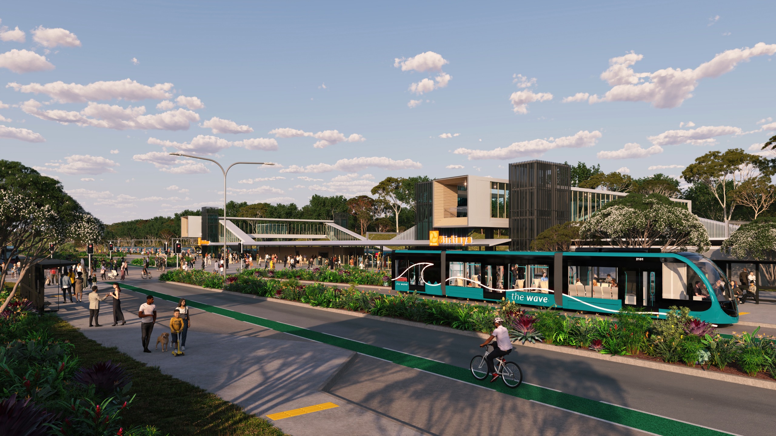 Image of a train station and bus interchange
