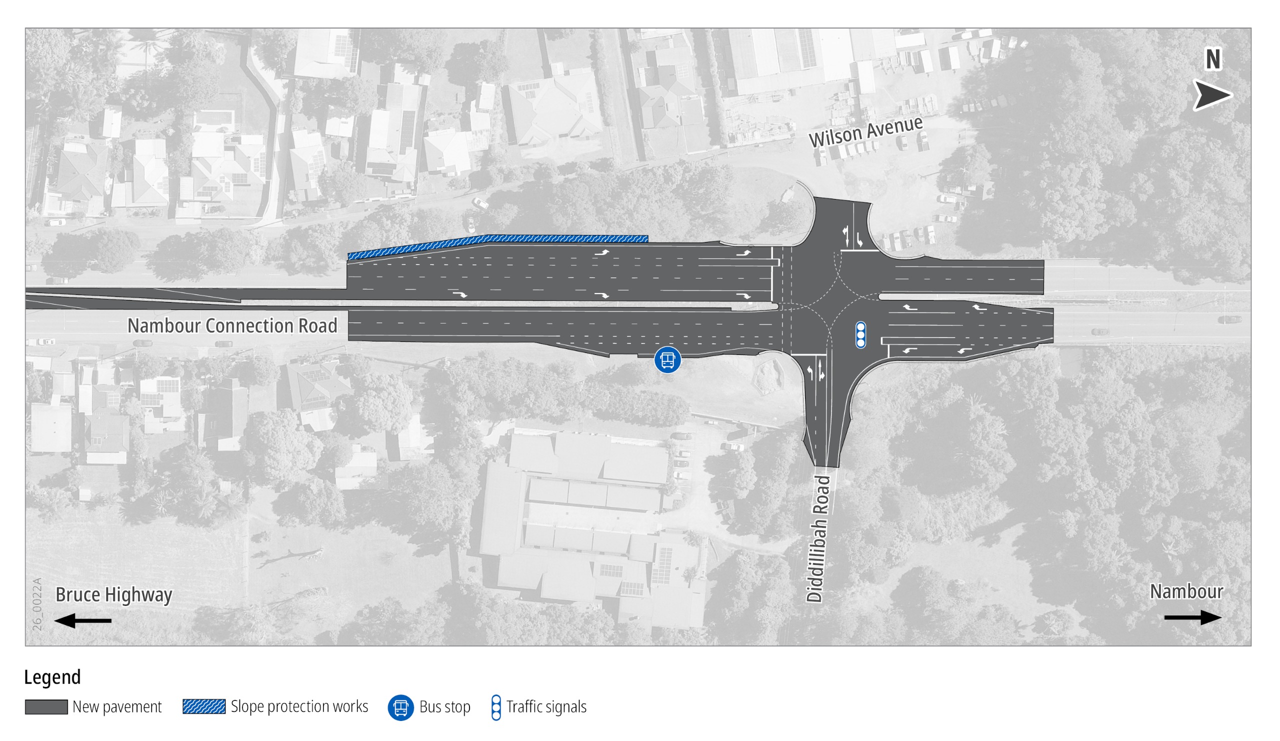 Nambour Connection Road - two intersections, one with Diddillibah Road and another with Blackall Street